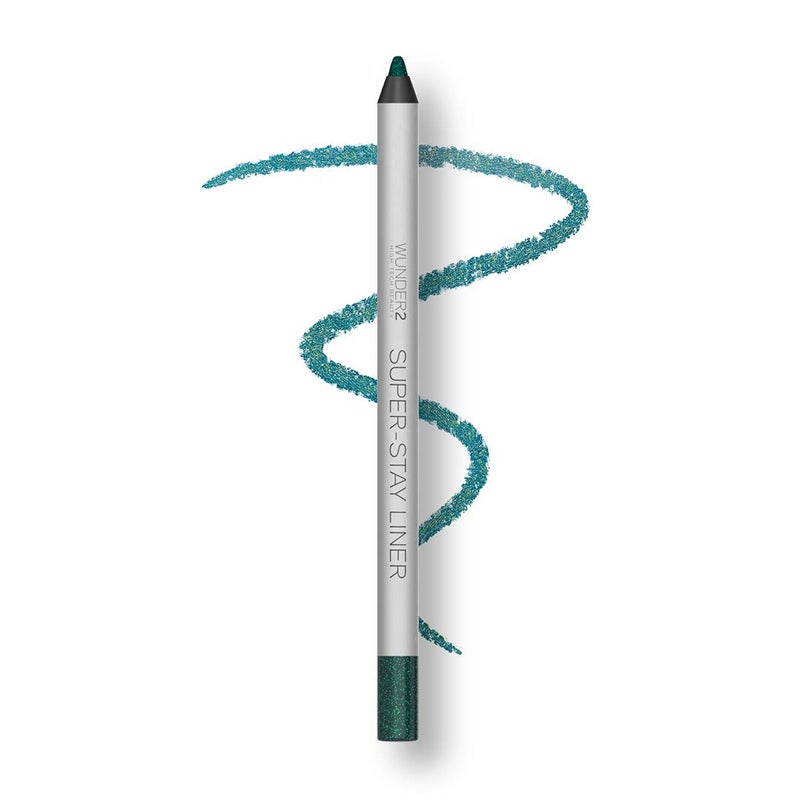 Wunder2 SUPERSTAY LINER Makeup Eyeliner Pencil Long Lasting Waterproof Eye Liner Color Emerald Green Glitter