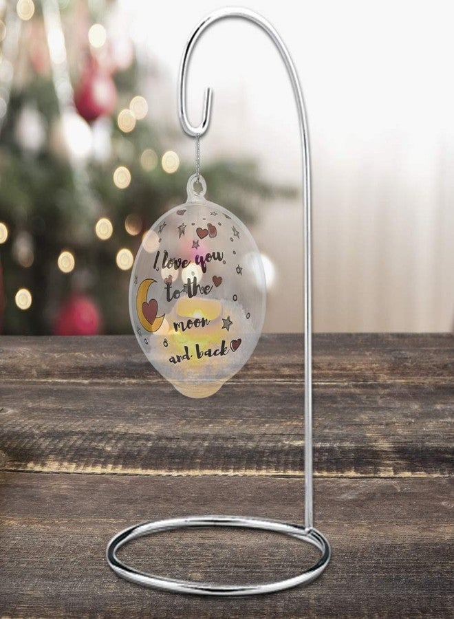 BANBERRY DESIGNS Christmas Ornament Stands - Set of 12 Silver Hanging Holders - Chrome Finished Metal - Terrarium Hangers - Christmas Ornament Displayers - Crafting - 9" H - Image 4