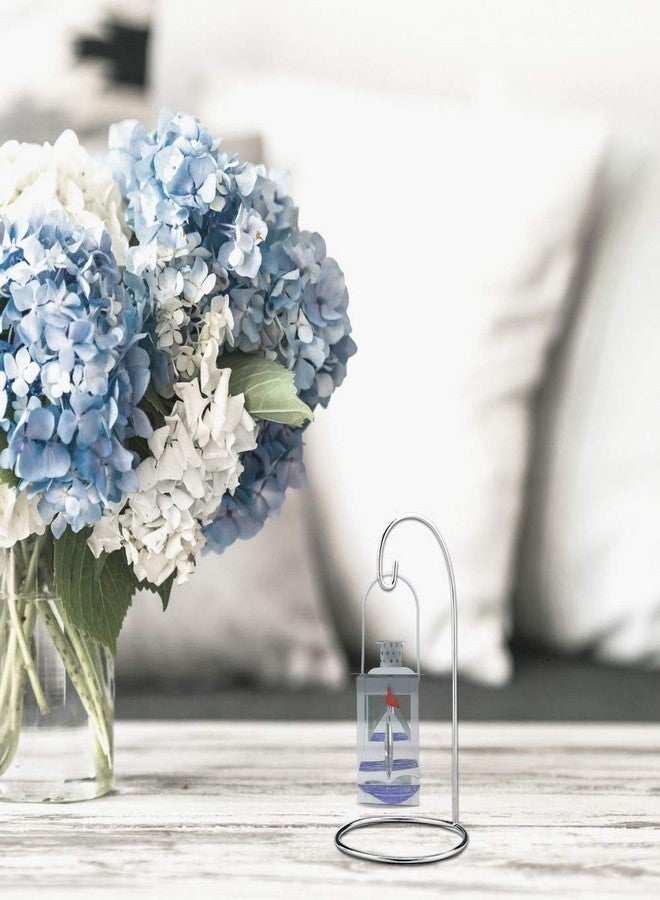 BANBERRY DESIGNS Christmas Ornament Stands - Set of 12 Silver Hanging Holders - Chrome Finished Metal - Terrarium Hangers - Christmas Ornament Displayers - Crafting - 9" H - Image 3