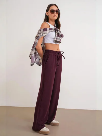 MixRay Mixray Ribbed Straight Leg Pants