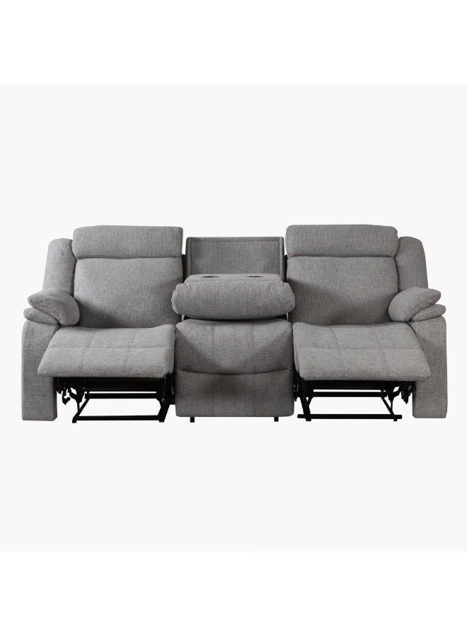 Home Box Hilton 3-Seater Fabric Recliner With 2-Cupholder Dropdown Table And Usb Port 210 X 99 X 94 Cm  - Image 5