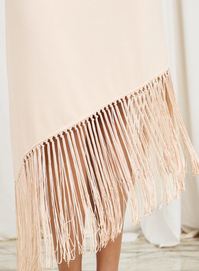 Styli Fringed Hem Midi Dress  - Image 3