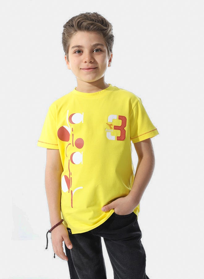 DIADORA Boys Printed Cotton T-Shirt - Image 1