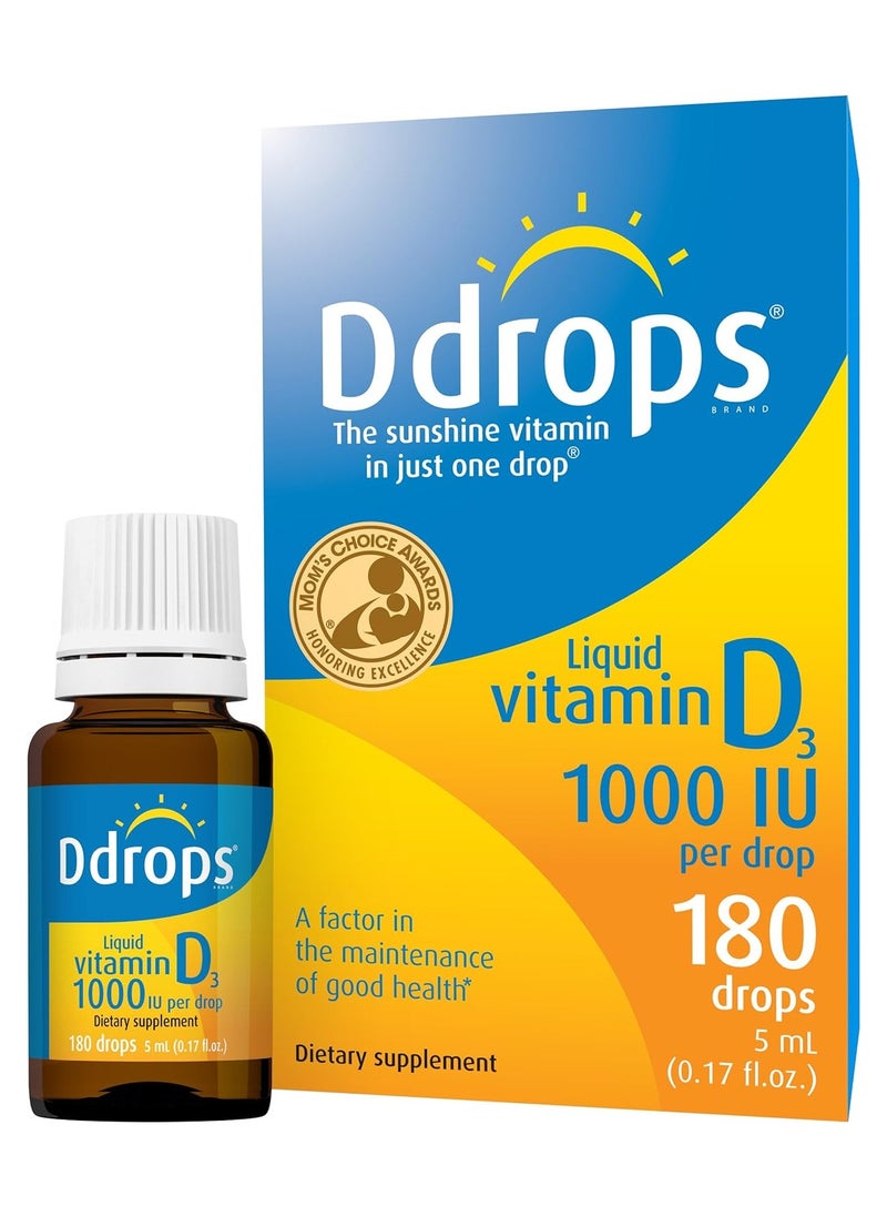 Ddrops - Ddrops 1000IU (5mL), 180-drops Box - Image 1