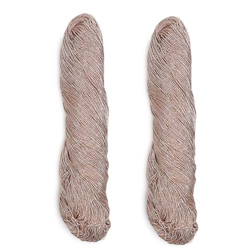 Embroiderymaterial 1MM Thick Metallic Zari Threads for Jewellery Making, Bracelet Making, Zari Thread for Aari Work, Embroidery Work, Dori/Rope/Dhaga (Pack of 2/Light Rose Gold/45gram) - Image 1