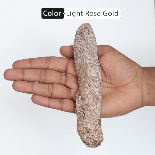 Embroiderymaterial 1MM Thick Metallic Zari Threads for Jewellery Making, Bracelet Making, Zari Thread for Aari Work, Embroidery Work, Dori/Rope/Dhaga (Pack of 2/Light Rose Gold/45gram) - Image 5