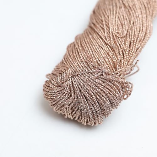 Embroiderymaterial 1MM Thick Metallic Zari Threads for Jewellery Making, Bracelet Making, Zari Thread for Aari Work, Embroidery Work, Dori/Rope/Dhaga (Pack of 2/Light Rose Gold/45gram) - Image 2