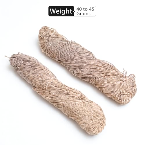 Embroiderymaterial 1MM Thick Metallic Zari Threads for Jewellery Making, Bracelet Making, Zari Thread for Aari Work, Embroidery Work, Dori/Rope/Dhaga (Pack of 2/Light Rose Gold/45gram) - Image 3