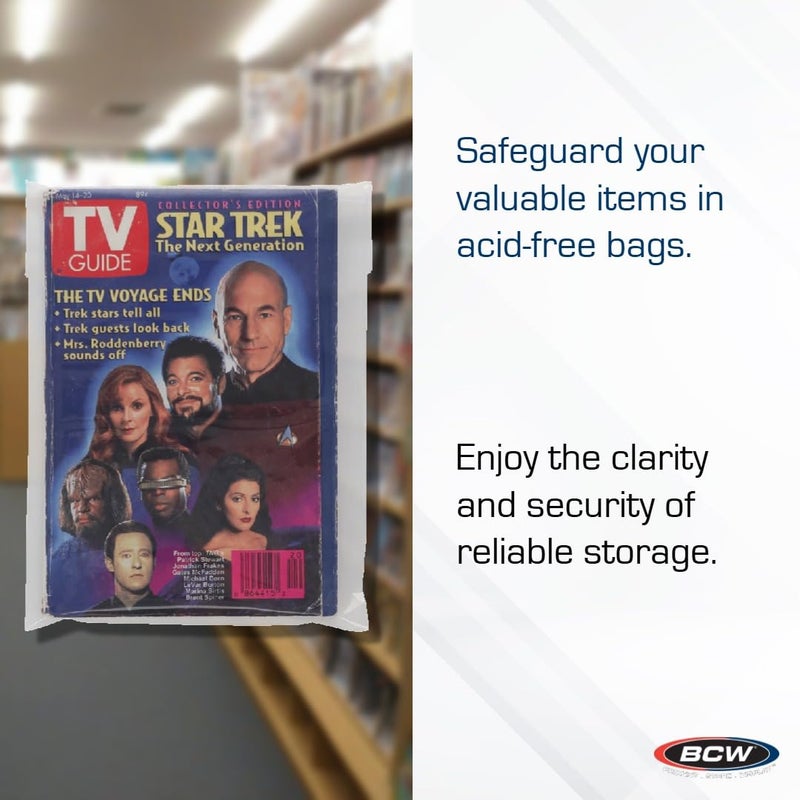 BCW Digest Size Bags 100 Pack - Clear Acid-Free Polypropylene Protectors - Image 4