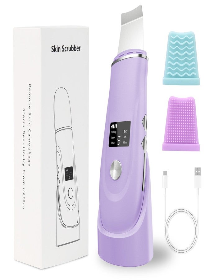 QYCSL Face Scrubber Skin Spatula - Blackhead Remover Deep Cleansing Tool for Pore Extraction, 4-in-1 Fast Charging Dock Blackhead Remover Face Spatula for Facial Skincare Women Gift (Purple) - Image 1