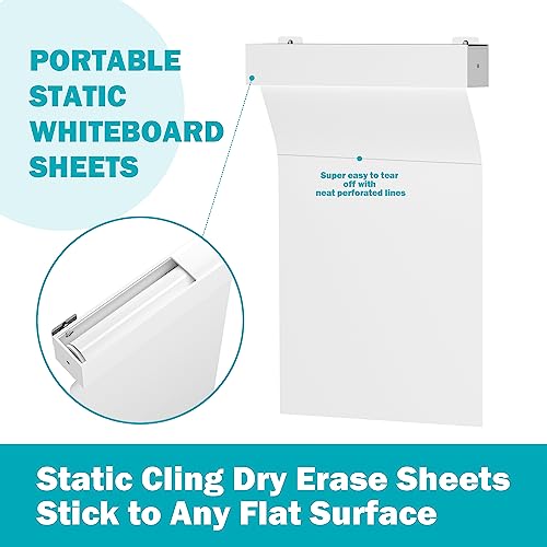 ZHIDIAN Static Cling Dry Erase Sheets, Removable Reusable Restickable Whiteboard Poster Paper for Wall, Portable White Board Wallpaper with Acrylic Box 16.5x23-15 Sheets - Image 2