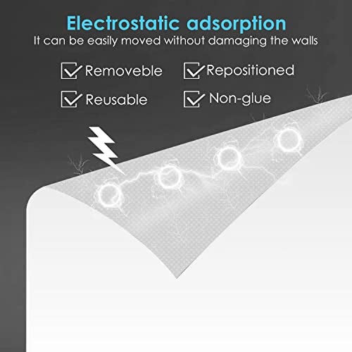 ZHIDIAN Static Cling Dry Erase Sheets, Removable Reusable Restickable Whiteboard Poster Paper for Wall, Portable White Board Wallpaper with Acrylic Box 16.5x23-15 Sheets - Image 3