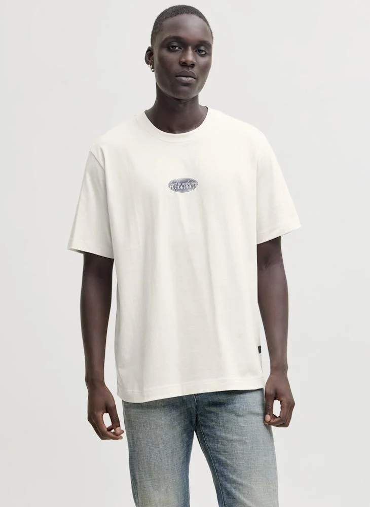 JACK & JONES Printed Crew Neck T-Shirt