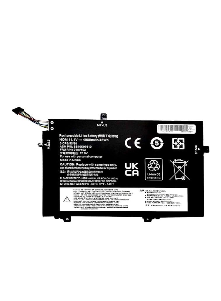Terabyte بطارية بديلة 01AV463 L17L3P52 لجهاز Lenovo Thinkpad L480 L490 L580 L590 L14 L15 020 2021 G1 G2 الجيل 1 2 5B10W13894 ASM SB10K97610 31CP6/3155/90 سم - Image 1