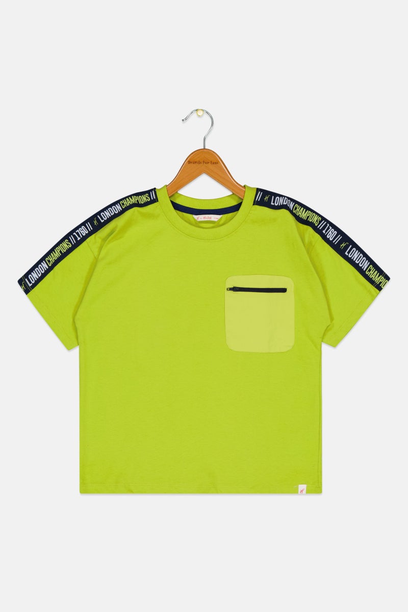 Hamleys Kids Boy Short Sleeve Brand Logo T-Shirt, Lime Green - Image 2