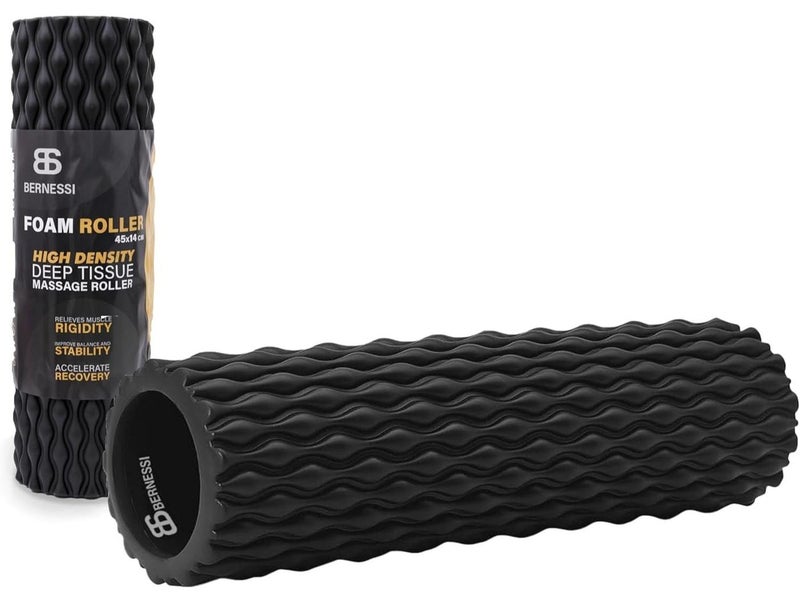 Bernessi 45*14cm Foam Roller for Exercises & Massage, Multi-Density Fitness GYM Styrofoam Rolling Foam Yoga Roller for Back Legs Body Deep Tissue Muscle Recovery Relieves Pain Physical Therapy Streching - Image 1