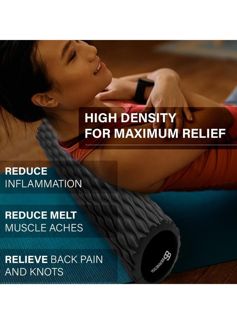 Bernessi 45*14cm Foam Roller for Exercises & Massage, Multi-Density Fitness GYM Styrofoam Rolling Foam Yoga Roller for Back Legs Body Deep Tissue Muscle Recovery Relieves Pain Physical Therapy Streching - Image 5