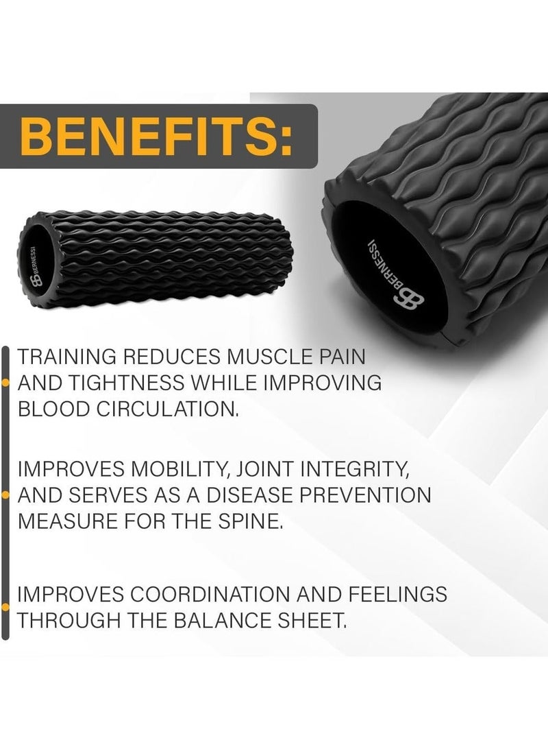 Bernessi 45*14cm Foam Roller for Exercises & Massage, Multi-Density Fitness GYM Styrofoam Rolling Foam Yoga Roller for Back Legs Body Deep Tissue Muscle Recovery Relieves Pain Physical Therapy Streching - Image 4
