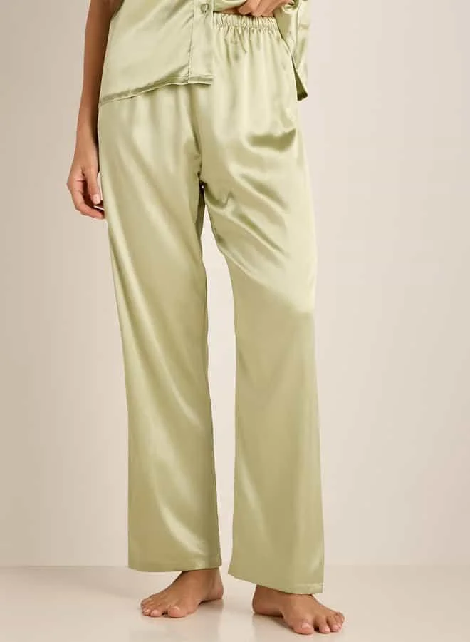 Splash FAV V-neck Top with Short Sleeves and Elasticated Pyjama Set