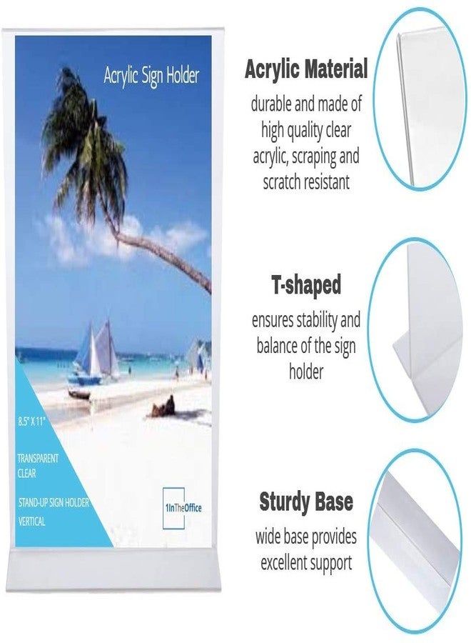 Shuban Acrylic Sign Holder Table Sign Holder Double Sided T Shape Clear Plastic Desktop Display Holder Vertical Menu Stand Sign Holders for School, Office, Hotel, Party (04 X 6 Inch -2Pcs) - Image 5
