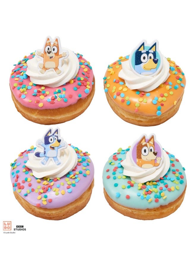 DecoPac DecoPac Bluey So Much Fun Rings, 72 Cupcake Decorations Featuring Bluey, Bingo, Bandit, and Chilli, 3D Food Safe Cake Toppers - 72 Pack  - Image 5