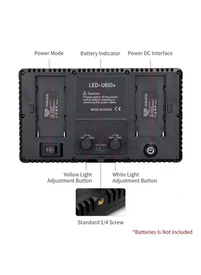 LED600-800 Four-piece Bezel Light Flat RGB Fill Light Photography Light Live Square Fill Light-Specifications:Led800 With Battery - Image 4