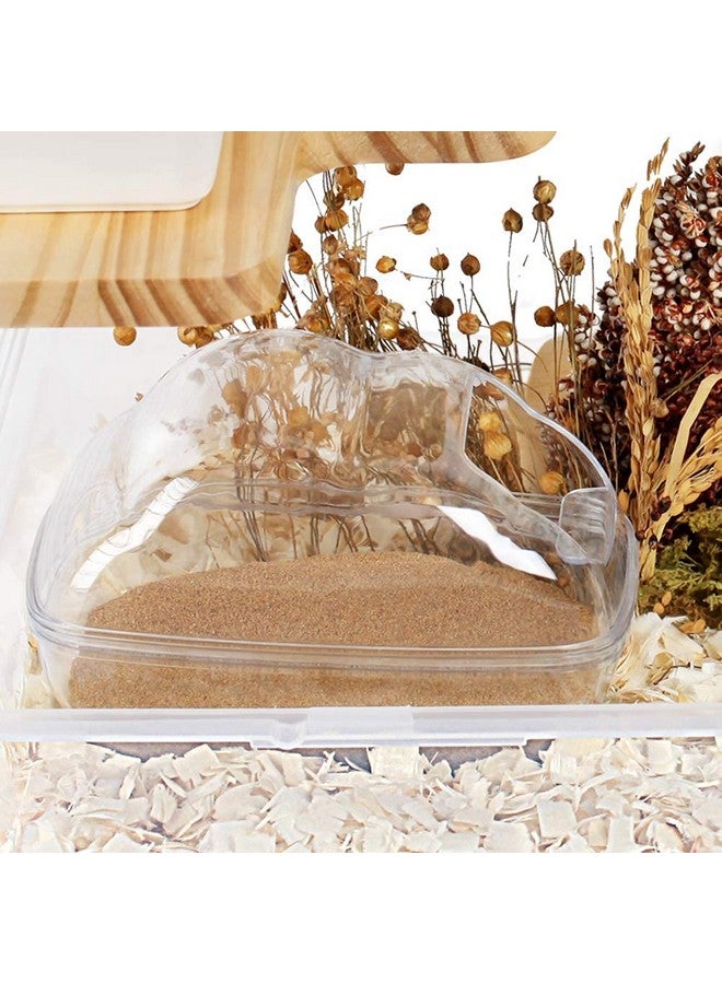 BUCATSTATE Hamster Sand Bath Container Large Hamster Toilet with Scoop Set Dust Bust Accessories for Small Animals (Transparent, Medium) - Image 3