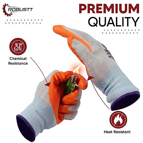 Robustt Nylon Nitrile Coated Industrial Safety Hand Gloves(Pack of 5) Anti-Cut | Cut Resistant | Heat Resistant | Industrial Use | for Finger and Hand Protection. - Image 4