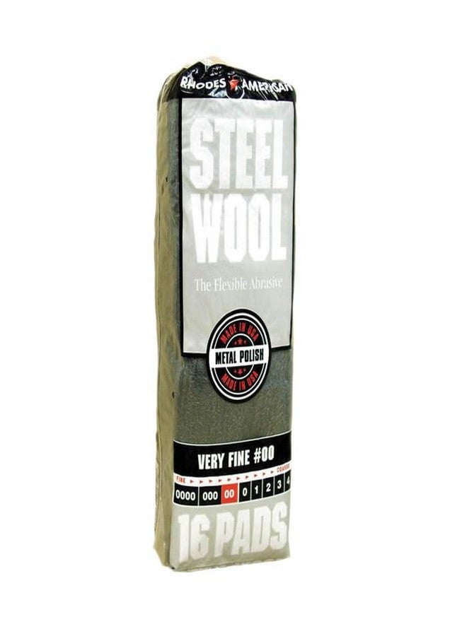 6-Pack of #00 Homax 106602-06 Rhodes American Steel Wool Pad Very-Fine, 16-Pack