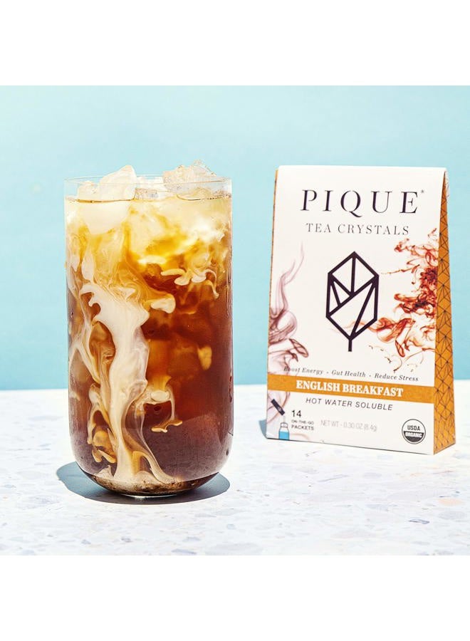 Pique Organic English Breakfast Black Tea Crystals, Antioxidants, Energy, Gut Health, 28 Single Serve Sticks (Pack of 2) - Image 2