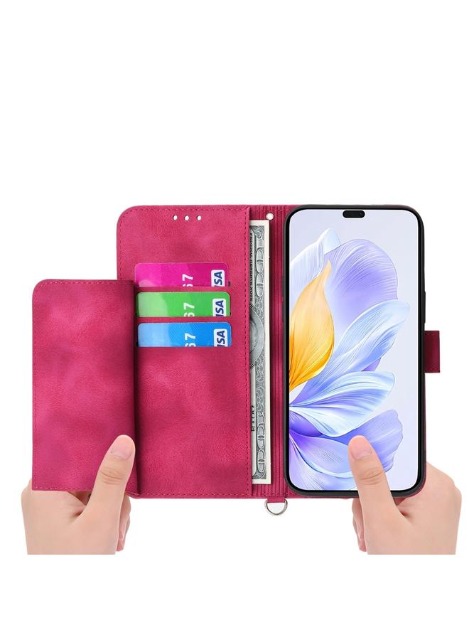 Green Tiger Case For Honor X60i Skin Feel Flowers Embossed Wallet Leather Phone Case - Image 3