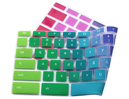 UHamn Silicone Keyboard Cover Compatible for 2017/2018 Samsung Chromebook 11, 11.6" Samsung Chromebook 2 XE500C12, 11.6" Samsung Chromebook 3 XE500C13 XE501C13 (Rainbow) - Image 3