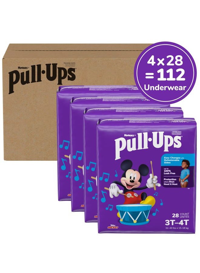 Pull-Ups Boys' Potty Training Pants Training Underwear, 3T-4T, 28 Count (Pack of 4), One Month Supply - Image 2