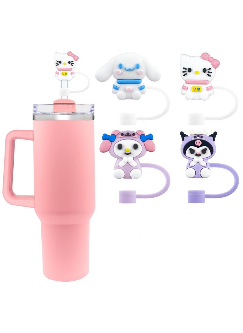 HaHaHai 4 PCS Straw Cover Cap, Straw Topper Compatible for 30oz and 40oz Tumbler with Handle, Reusable Straw Tips Lids,Straw Tip Covers for Party Decor  - Image 1