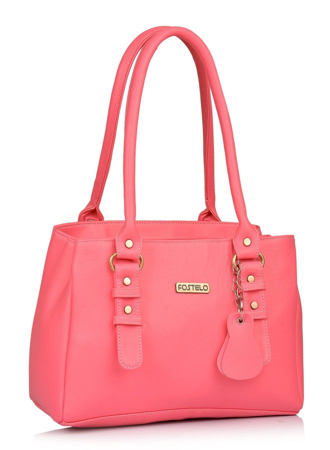 Fostelo Women's Westside Satchel Tote Handbag for Women | Ladies Purse | Stylish Shoulder Bag | Gift For Women | Pink - Image 1