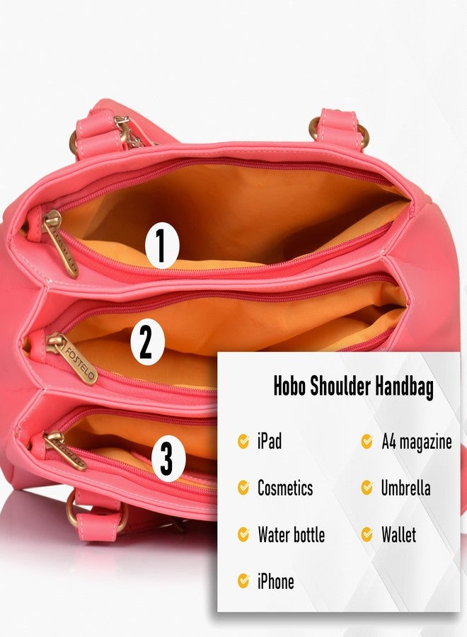 Fostelo Women's Westside Satchel Tote Handbag for Women | Ladies Purse | Stylish Shoulder Bag | Gift For Women | Pink - Image 5