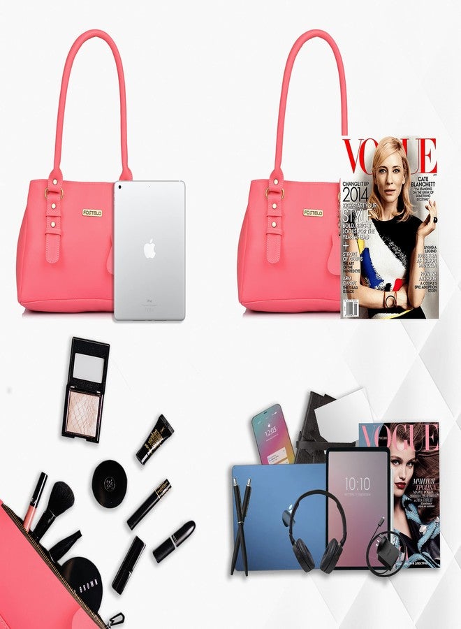 Fostelo Women's Westside Satchel Tote Handbag for Women | Ladies Purse | Stylish Shoulder Bag | Gift For Women | Pink - Image 4