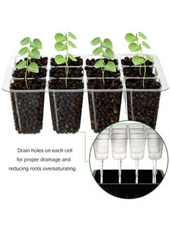 Gerenic 16 Pack Seed Trays, 192 Cells Total Tray, Plastic Seedling Starter Tray Kit with Dome, Humidity Adjustable Seed Growing Trays, Plant Germination Trays Greenhouse Trays with Black Base  - Image 5