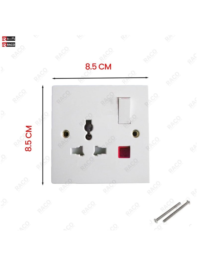 RACO RACO Socket Extension Board | Heavy-Duty Cable Power Cord 13A Plug 220-250V Socket | Ideal for Various Indoor and Outdoor Uses (Single Socket Universal)  - Image 2