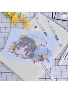 Touch 24pcs Dual Tip Markers Set, Assorted Colors Stylish White Body with Black Cloth Bag  - Image 3