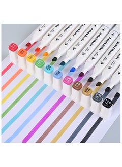 Touch 24pcs Dual Tip Markers Set, Assorted Colors Stylish White Body with Black Cloth Bag  - Image 5