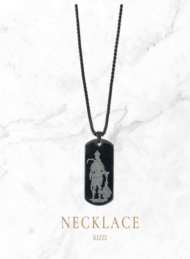 Kizzi Hanuman Chalisa and Gada Micro-carved Tag Stainless Steel Necklace for Men | Locket and Pendant Necklace for Men and Boy | Hanuman Necklace with Chain in Black - Image 3
