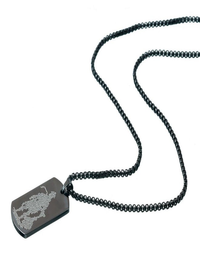 Kizzi Hanuman Chalisa and Gada Micro-carved Tag Stainless Steel Necklace for Men | Locket and Pendant Necklace for Men and Boy | Hanuman Necklace with Chain in Black - Image 5