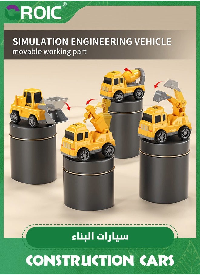 GROIC - Construction Trucks,Toys Cars for Toddlers,Transport Vehicle Carrier Truck, Car Toys Set,Excavator, Bulldozer, Crane and Mixer,Construction Transporter Truck Friction Power Toy Car - Image 1