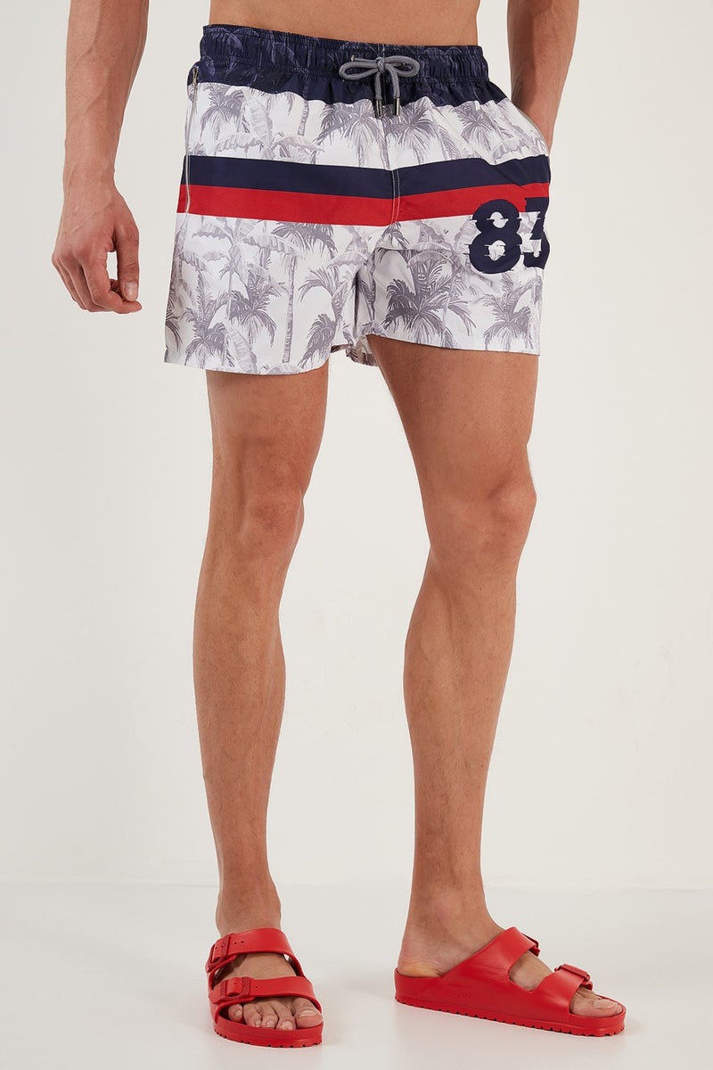 Buratti Patterned Swim Shorts with Waistband and Pockets Men's Swimsuit Short 380K917  - Image 5
