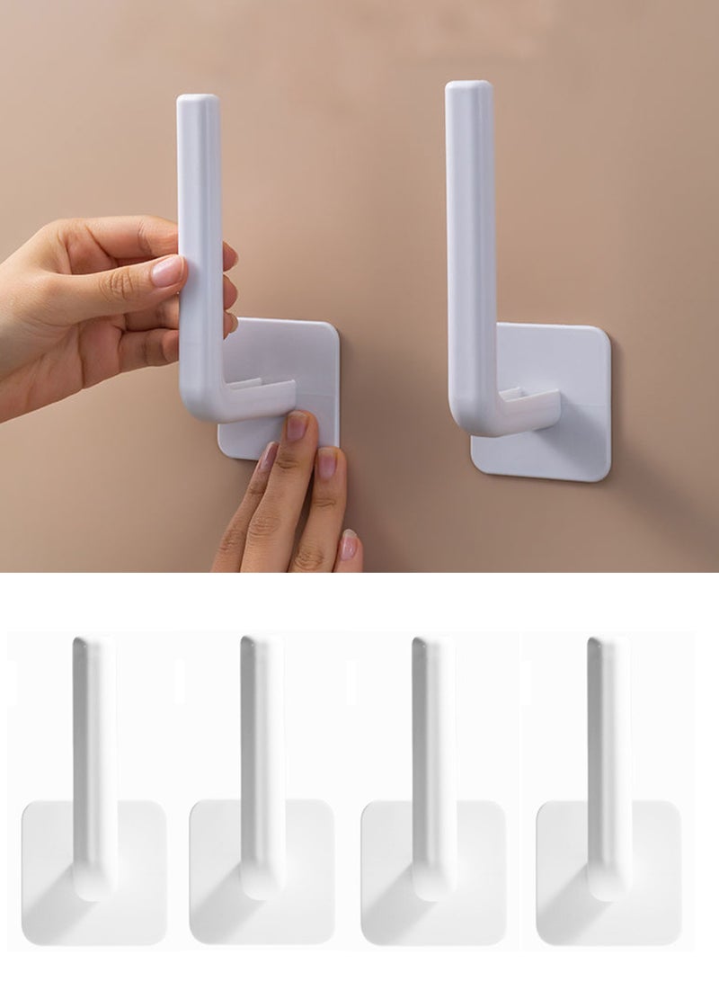 4-piece package, multi-functional hook, can be placed charging socket router, cup, pot lid, etc. White  - Image 1