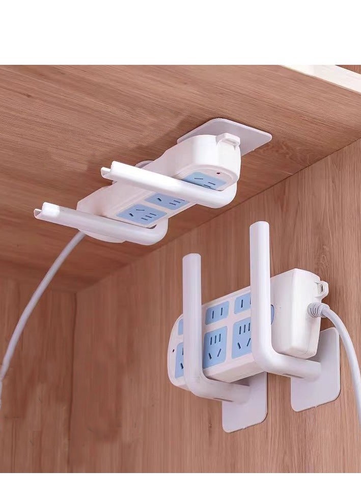 4-piece package, multi-functional hook, can be placed charging socket router, cup, pot lid, etc. White  - Image 4