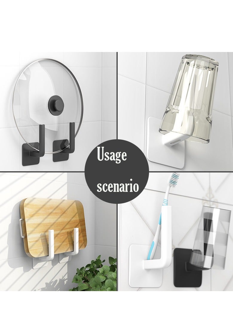 4-piece package, multi-functional hook, can be placed charging socket router, cup, pot lid, etc. White  - Image 5