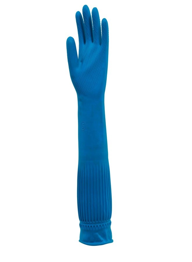 ETERNA Gloves Extra Long, Gloves for Laundry, Kitchen and Household Cleaning, Brush Effect on Fingers, Longer Lenght with Expandable Sleeve, Size M, 3.63 Oz - Image 2