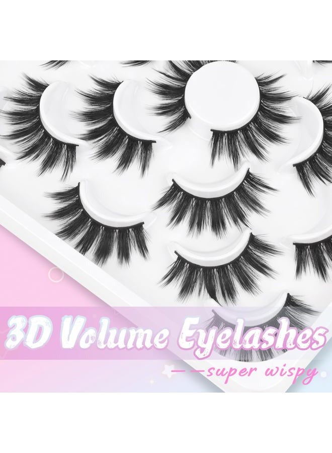 Losha False Eyelashes 10 Pairs Wispy Faux Mink Lashes Soft 3D Volume Fake Eyelashes Handmade Reusable False Lashes Dramatic Long Eye Lashes Pack (Glam) - Image 5